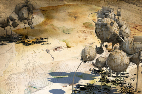 Quarantena series by Robert Scott Gilson #design #futuristic #sci #map #fi #landscape #illustration #topography #surreal