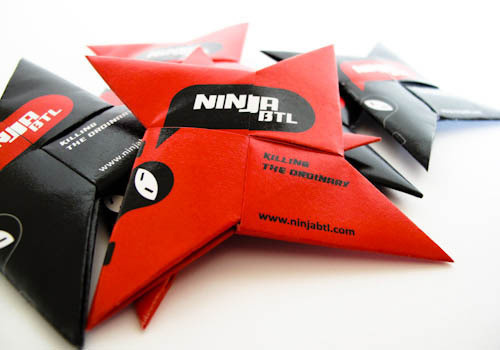 Ninja BTL is an innovative business card, which look like a ninja's star and can be easily folded by the origami folding way. #card #design #graphic #business