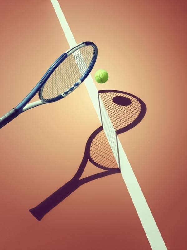 Sports and Surreal Shadows by Kelvin Murray Tennis #photography #illusion #shadow