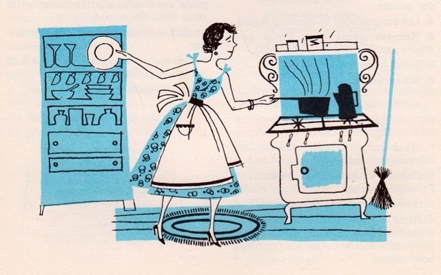 my vintage book collection (in blog form).: In the shop.... Cutco Cook Book - illustrated by Frank Marcello #illustration #retro #vintage