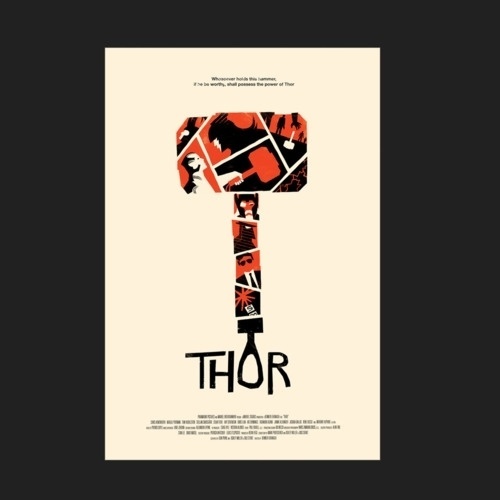 Olly Moss - THOR! I was commissioned by Craig Kyle and Kevin... #simple #movie #poster