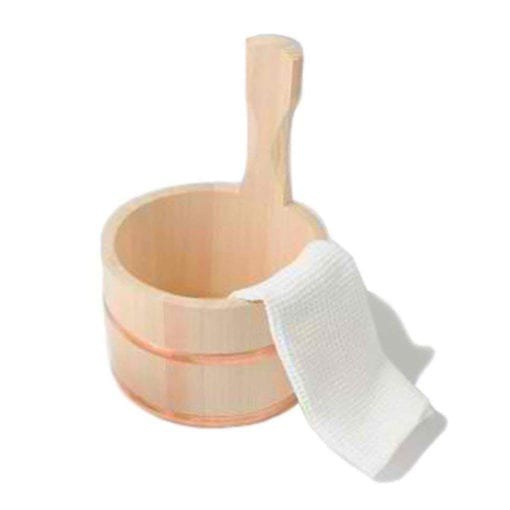 The Hinoki Bath Bucket features a handle that is ideal for holding and scooping water. The bucket is made of hinoki wood (Japanese cypress). Hinoki is naturally antimicrobial and resistant to mold and rot. Hinoki also has a lovely, refreshing scent.