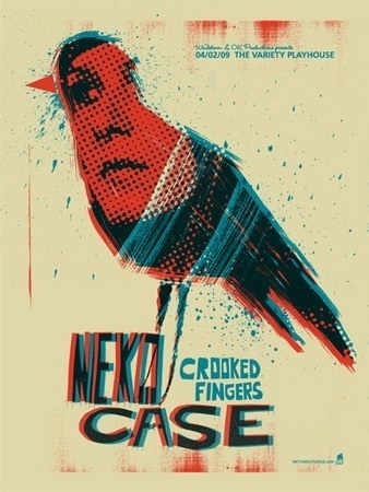 Neko Case Atlanta Concert Poster by Methane Studios - Methane Studios - Gallery #reed #case #neko #poster #blue
