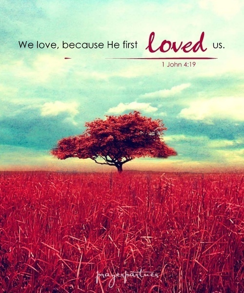 "We love, because He first loved us". 1 John 4:19 #jesus #christian #typography