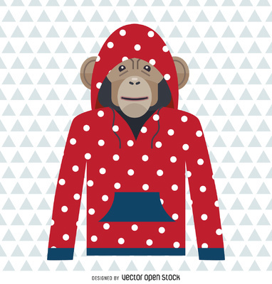 Monkey polka dot hoodie drawing http://bit.ly/29RB7RK