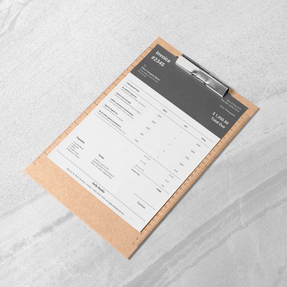 Bill Template Black Invoice Stylish Invoice Blank | Etsy