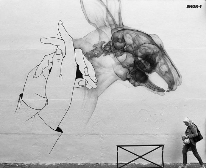 Impressive X-Ray street art by SHOK-1