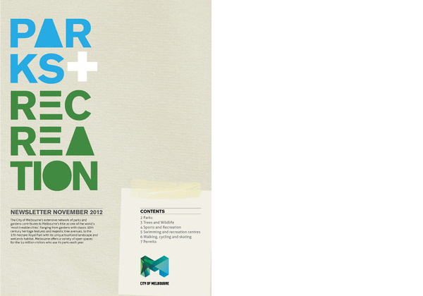 Newsletter—Melbourne Parks | I am Peter King—Graphic designer #melbourne #parks #newsletter