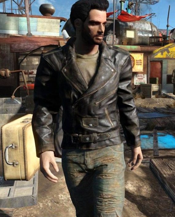 Fallout 4 Atom Cats Biker Black Leather Jacket