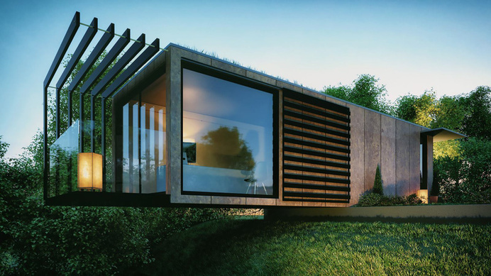patrick bradley designs cantilevered shipping container office #office