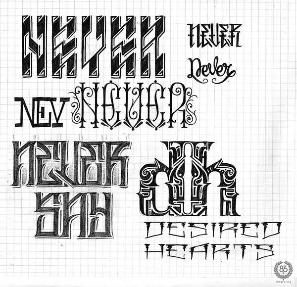 Desired Hearts × 86era Tees — "Pursue Your Passions" on Typography Served #type #design #graphic #logos