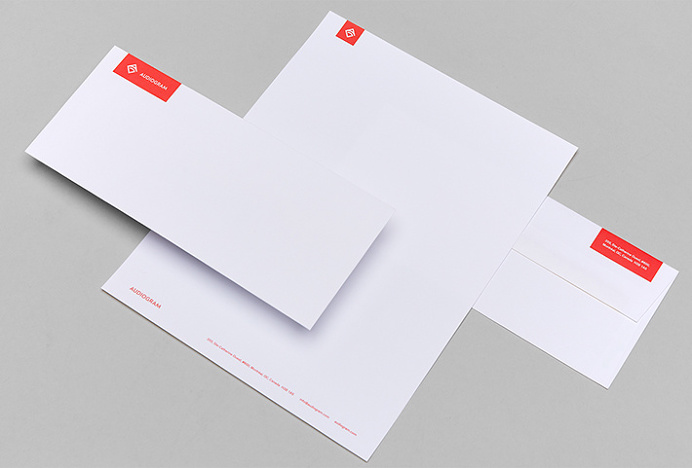 Audiogram by Philippe Gauthier and DeuxHuitHuit #red #stationary #branding