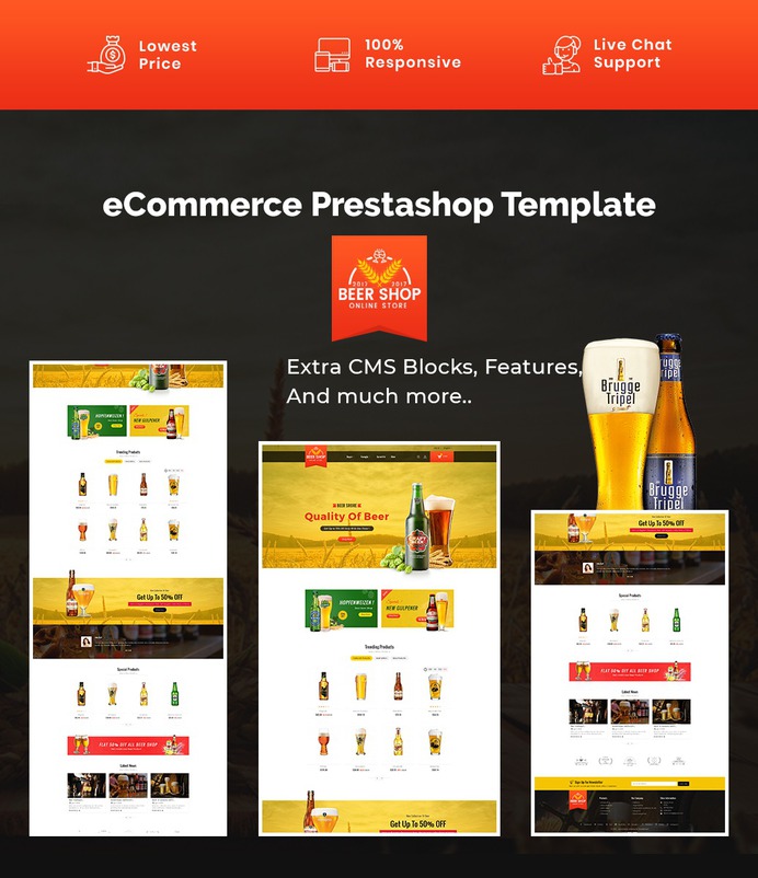 #Beer & #Winery - #Prestashop #Responsive #Theme | #TemplateTrip #eCommerce #Website #Design #Template