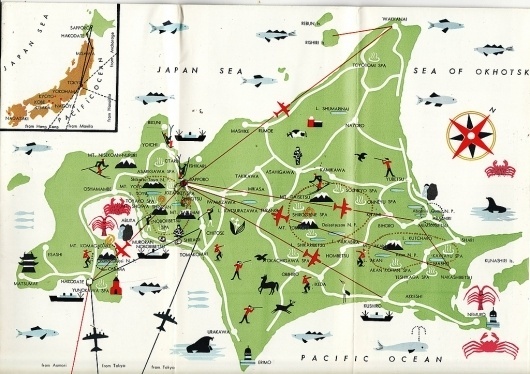 All sizes | Map of Hokkaido | Flickr - Photo Sharing! #japan #maps #vintage