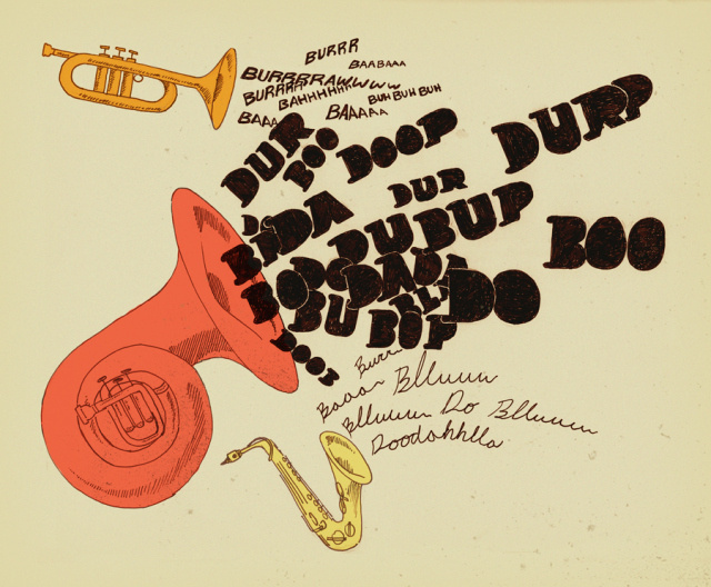 BIG BAD BRASS A lot of loud for you to look at – Ryan Crane #tuba #sepia #illustration #horns #vintage #music