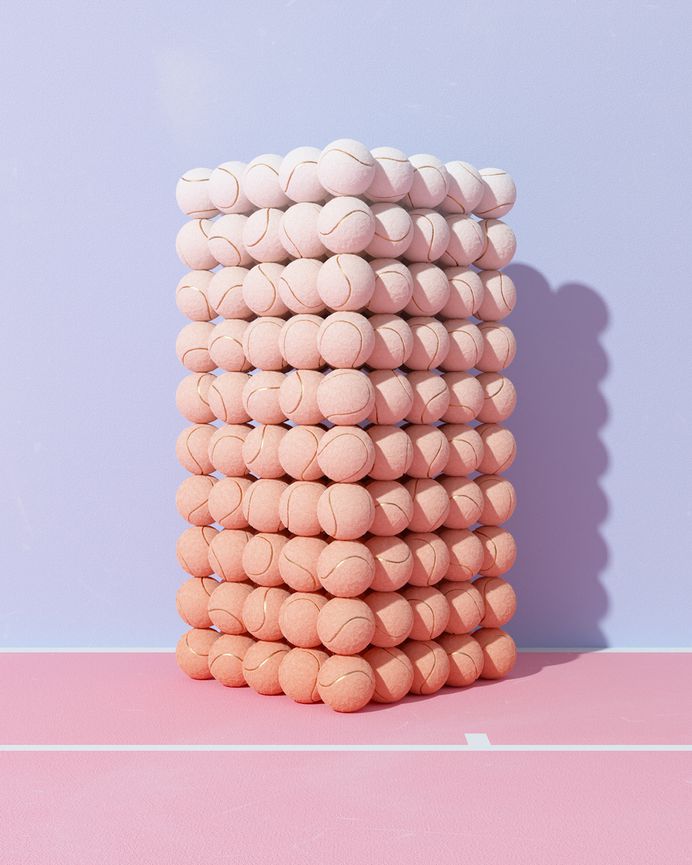 Tennis, from molistudio #surreal #minimalism #pastel #3D #graphic #sport