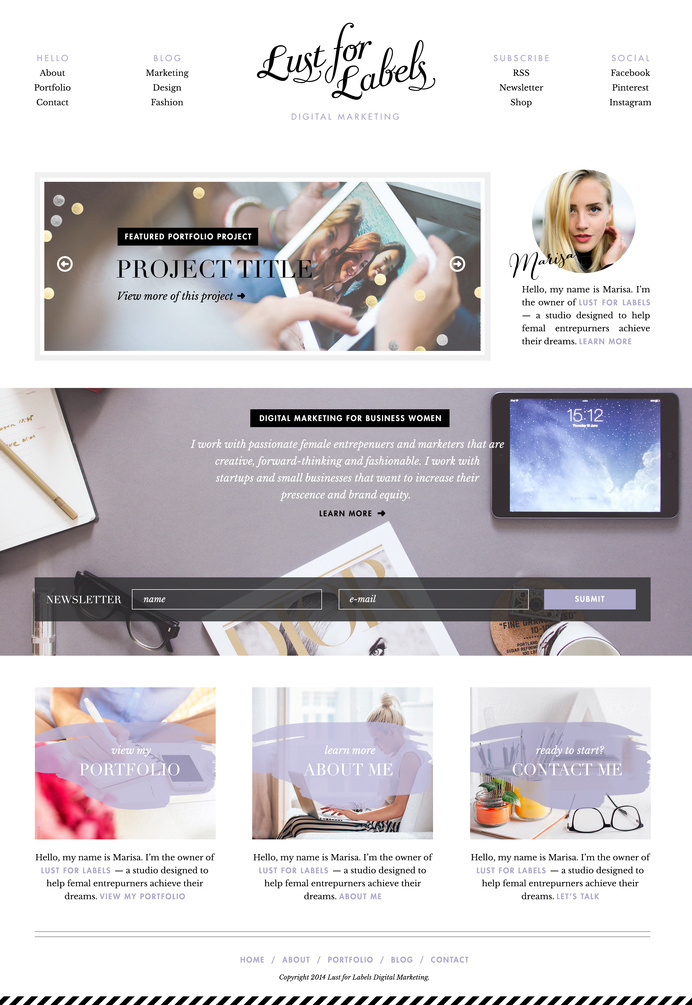 A pretty simple, minimal landing page for a digital marketing freelancer who helps other female creatives, entrepreneurs and small businesse #creative #marketing #white #clean #website #digital #entrepreneur