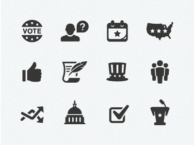 Dribbble - Politics Icons by Scott Dunlap #illustration #vector #icons
