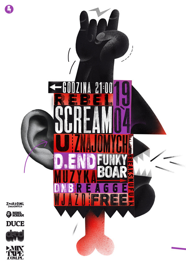 REBEL SCREAM POSTER / 2013 on Behance #poster