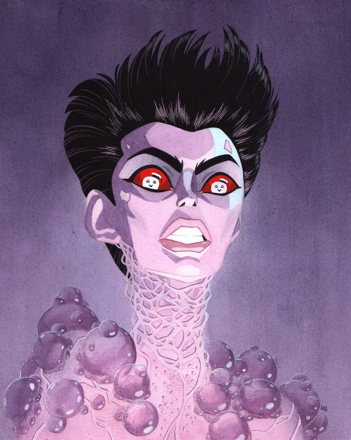 Julian Callos Illustration ("Choose the form of the Destructor." Acrylic and...) #ghostbusters #fantasy #ghost #gozer #baddie #illustration #destructor #film #god #evil