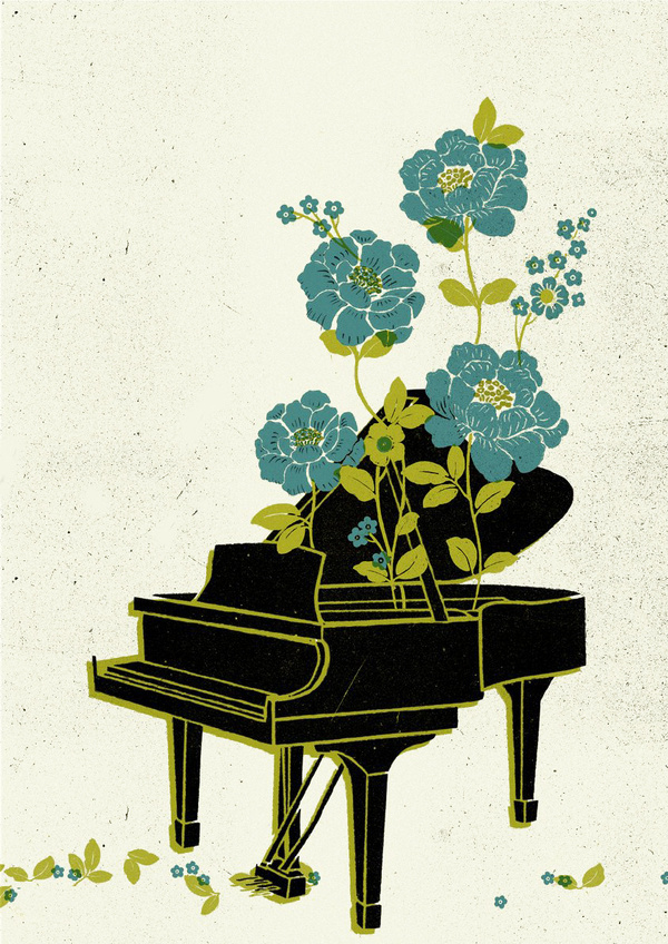 piano_flowers_blog #illustration #retro #flowers