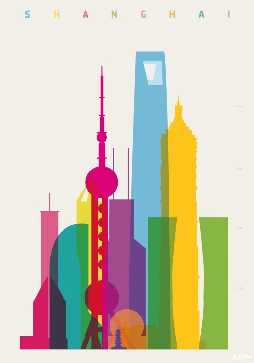 Shapes of Cities : Yoni Alter #overprinting #yoni #cities #alter #illustration #skyline