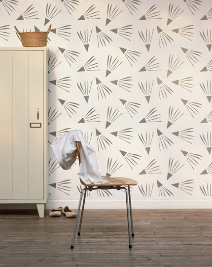 Windy Day Decorative Scandinavian Wall Stencil for DIY project, Decorative Wallpaper look and easy Home Decor #illustration #wallpaper #pattern #etsy