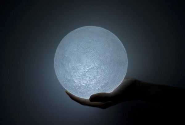 LED Moon Light by Nosigner #ball #hand #black #moon