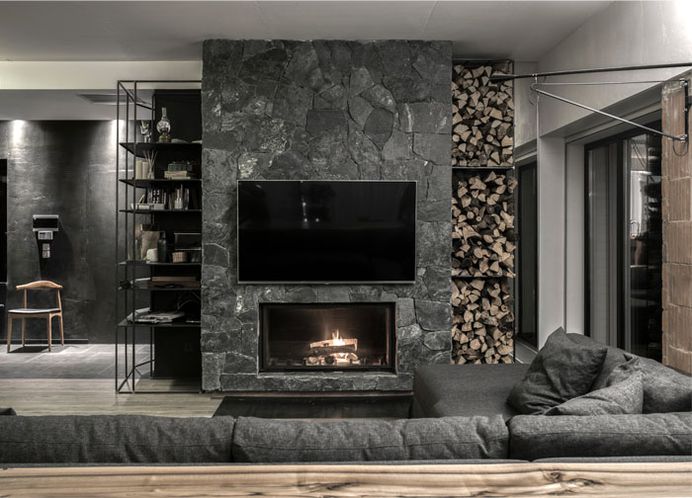 Classic Textures Wood and Stone at Forest House by FORM Bureau - InteriorZine