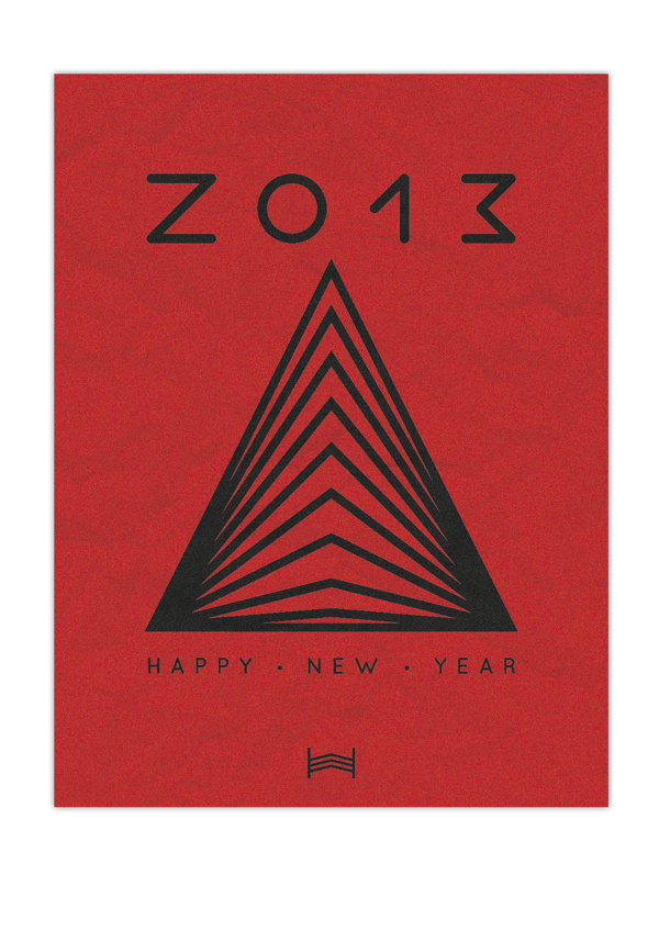 Happy New Year // 2013 - By Hadrien Degay Delpeuch #print #typography #shape #new #paper #card #year #2013