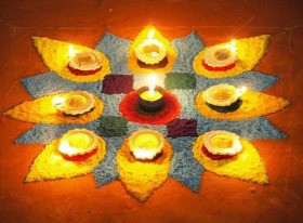 Simple rangoli design for diwali