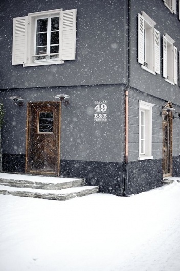 The Brücke 49 Hotel, Switzerland | #street #house #typography