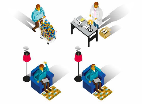 Popular Mechanics Bulbs Article Illustrations #isometric