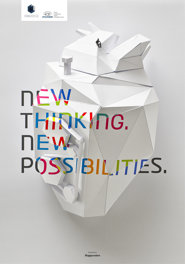 CuoreMotore — Hyundai. New Thinking. New Possibilities. | Happycentro #perspective #color #craft #type #paper