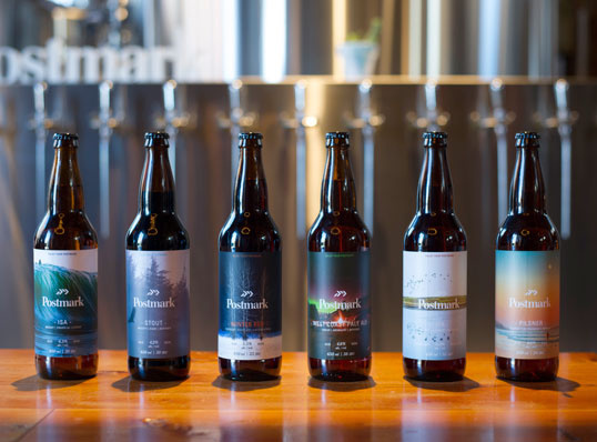 postmark, beer, culture, reflective, bottle
