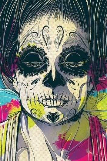 POSTAL-DDM-FRENTE_web.jpg 800×1.200 pixels #dia #los #girl #de #illustration #muertos