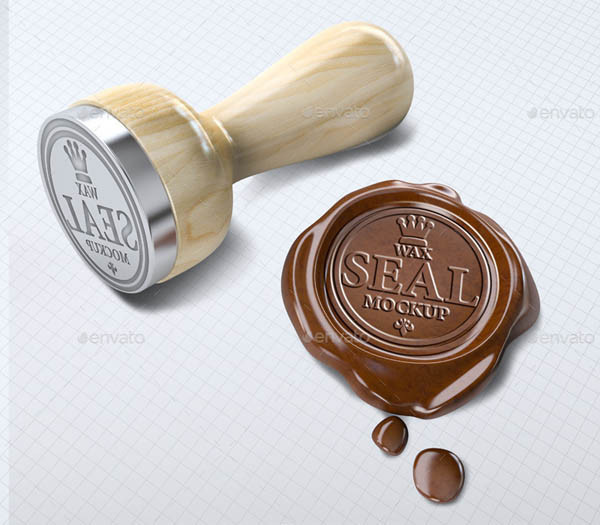 wax seal stamp mockup