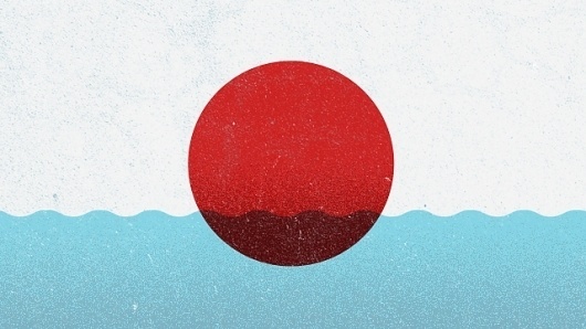 Editorial Illustrations - Jon Ashcroft Design & Illustration #ashcroft #water #flag #jon #flood #japan #tsunami