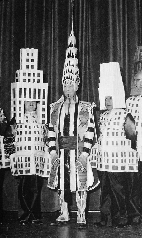 Famous architects dressed as their buildings,1931 Retronaut #creative #costume #architecture