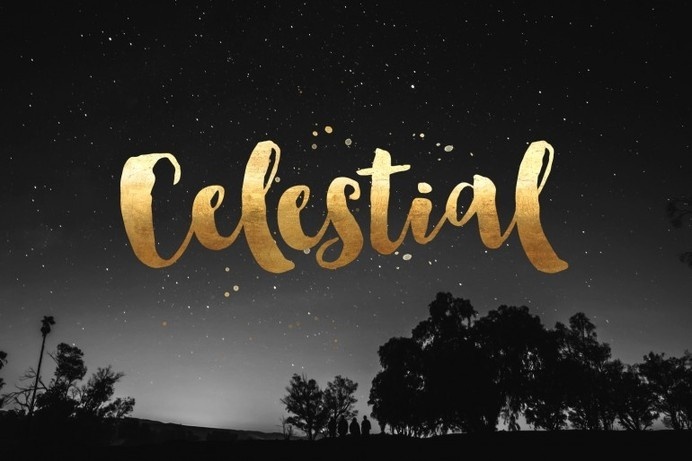 Celestial Hand lettering #lettering #hand #brush #typography