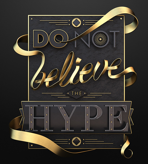 Hype by Jose Checa #design #graphic #gold #type #hype #3d #typography