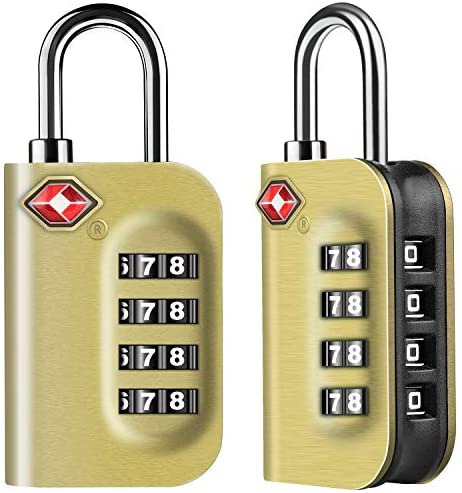 Diyife TSA Luggage Locks, [Newest Version][2 Packs] 4-Digit Security Padlock, Combination Padlocks, Code Lock for Travel Suitcases Luggage Bag Case etc. Black