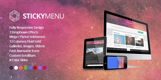 StickyMenu Responsive Mega Footer Navigation