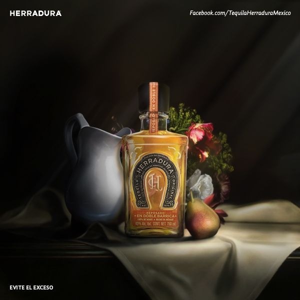 Tequila Herradura on Behance #bottle #mexico #alcohol #coleccion #paint #still #herradura #life #oil