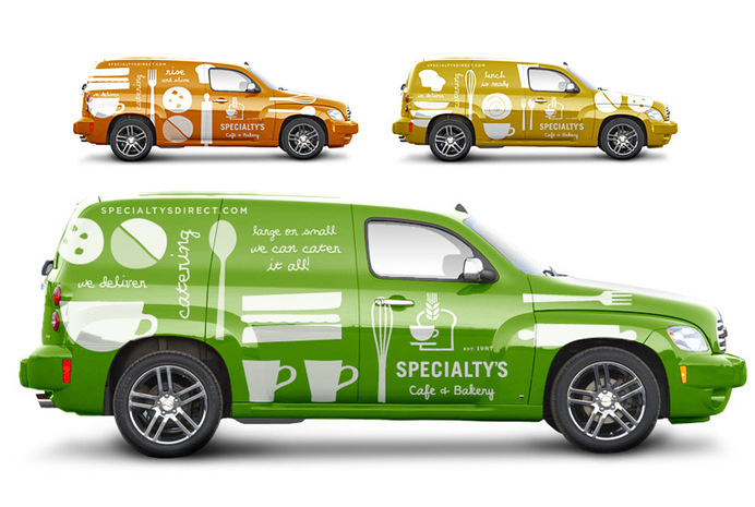branded delivery car fleet #vehicle #wrap #icons