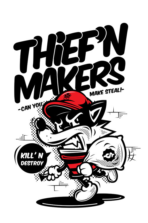thief makers #vector #design #tshirt #illustration #character