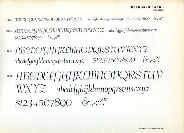 Bernhard Tango #type #specimen