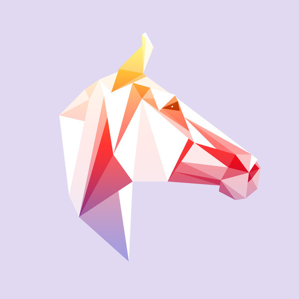 Geometrical Horse Art Print #triangle #horse