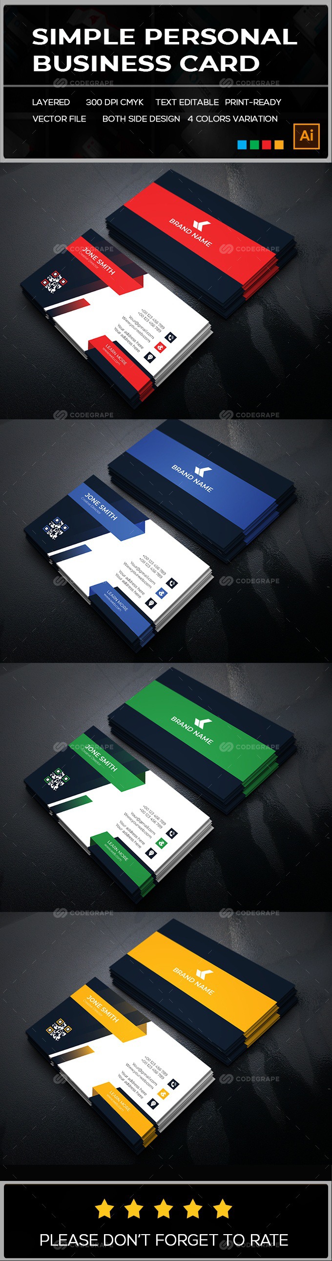 Personal Business Card Template