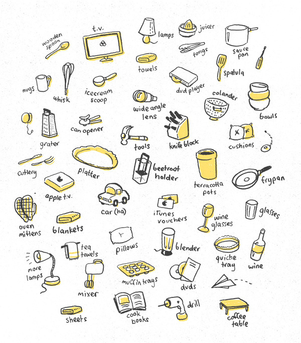Dave Coleman #yellow #icons #black #illustration #drawn #hand #humor